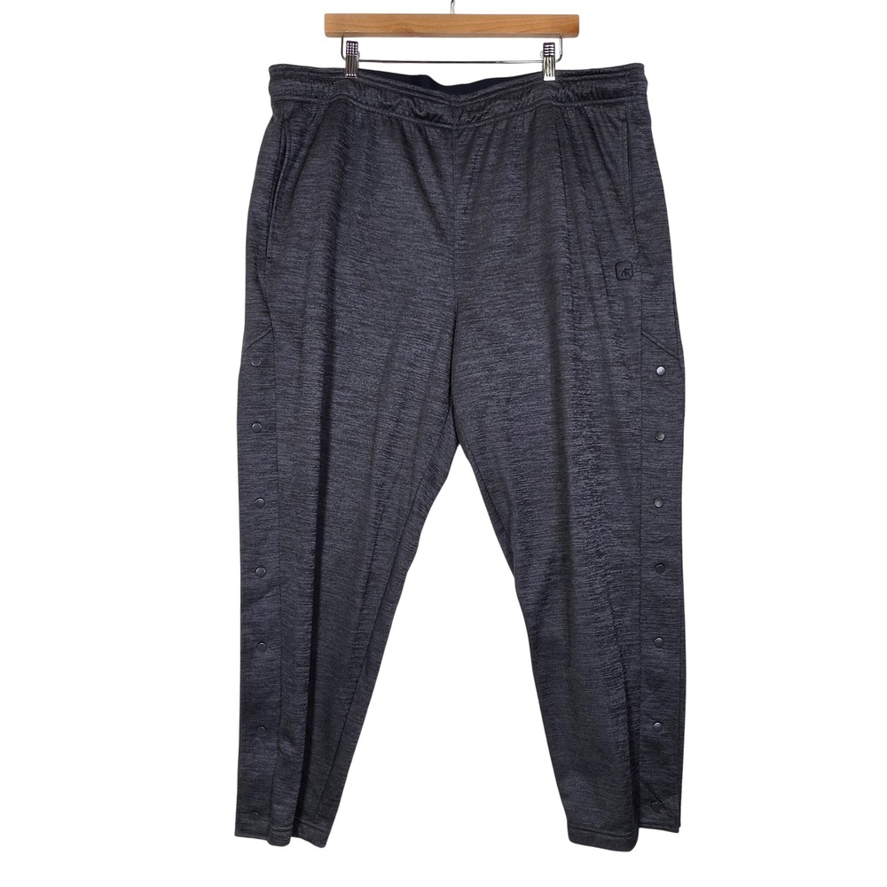 AND1 Tearaway Snap Basketball Pants 3XL Gray Athletic Warm Up Joggers